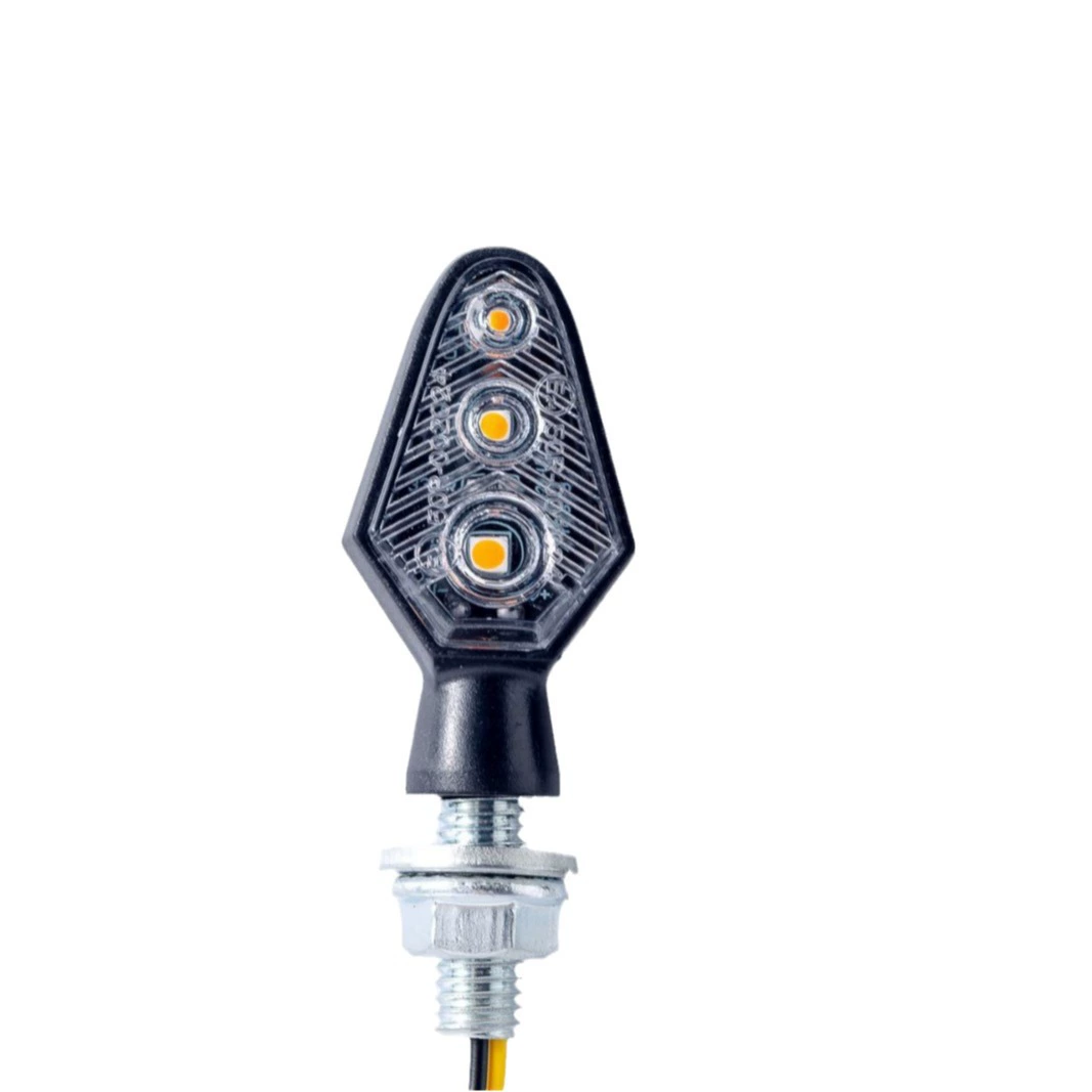 蒙其森 Motorcycle LED turning lamp 3LED sacral saury 12V suitable for motorcycle modification black riding 318