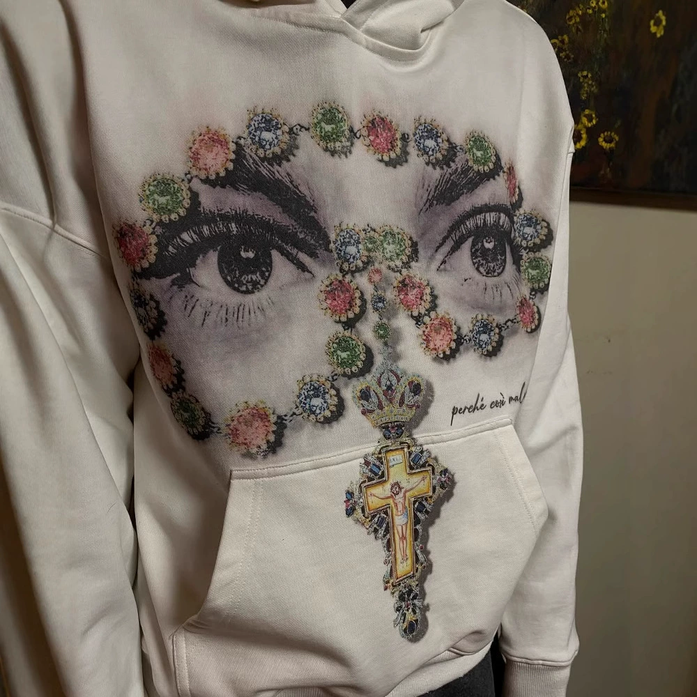 Европейские и американские оптовые персонализированные свободные толстовки с длинными рукавами, худи, ретро-куртки, уличные тренды y2k