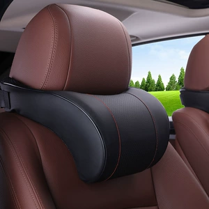 Neck car decoration pillow car headrest supplies leather headrest lumbar headrest pillow memory cushion cotton large car