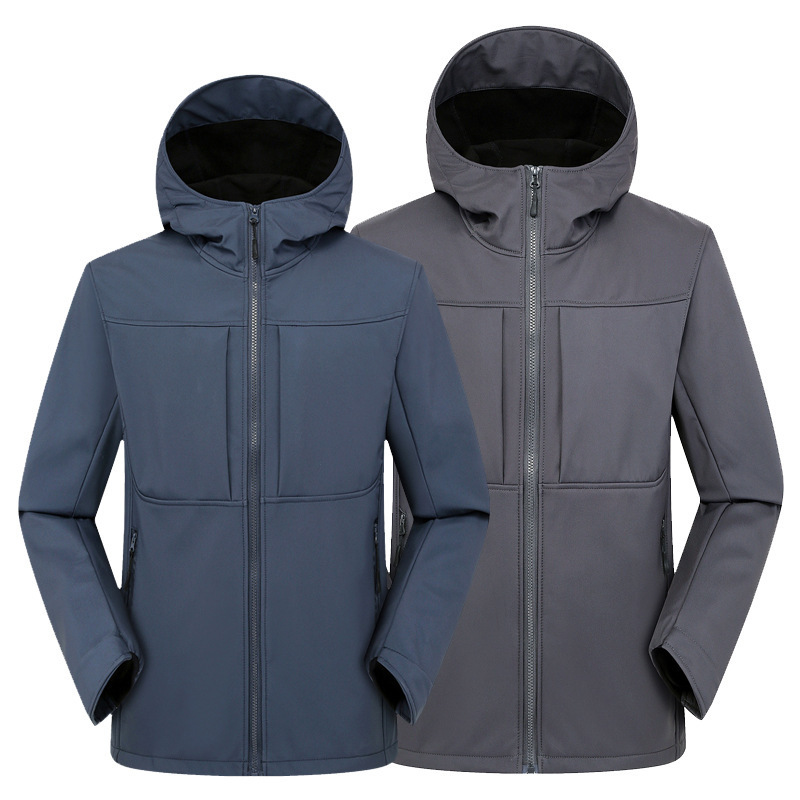 Bird's same style men's soft shell coat spring and autumn fleece-lined jacket outdoor windproof waterproof single layer jacket