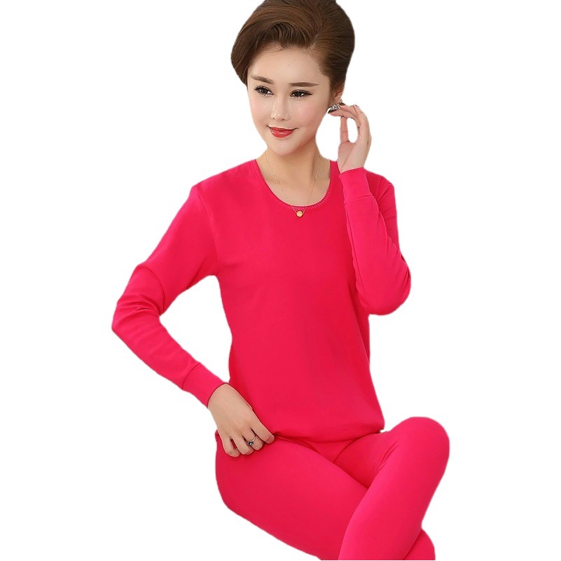 Middle-aged and Elderly Autumn Clothes and Pants Pure Cotton Women's Thermal Underwear Suit Mid-high Collar Cotton Sweater Benmingnian Base Underwear