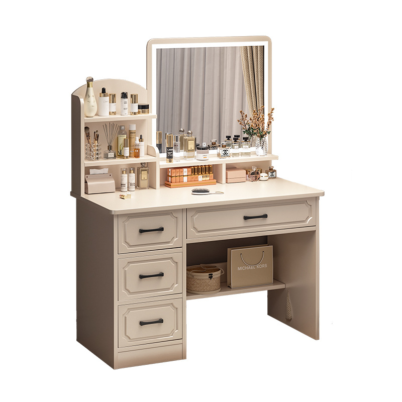 Mesa de maquillaje, tocador, dormitorio, dormitorio principal simple y moderno, nuevo espejo de maquillaje pequeño, armario de tocador, armario de cajones, escritorio integrado