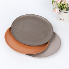 Cross-border Amazon creative wheat straw tableware plate dinner plate plastic round plate