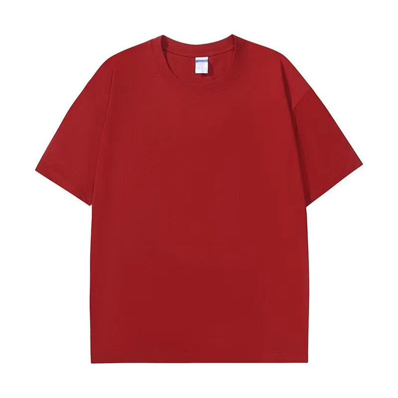 230g camiseta de manga corta hombre cuello pequeño cuello redondo algodón suelto hip-hop estilo lesbiano americano camiseta de hombro de moda