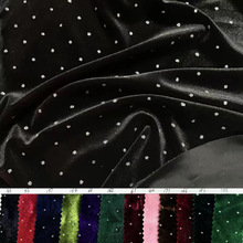 现货烫钻韩国绒感钻烫滴塑烫金植绒布竖条圆点银女装柔软舒适布料