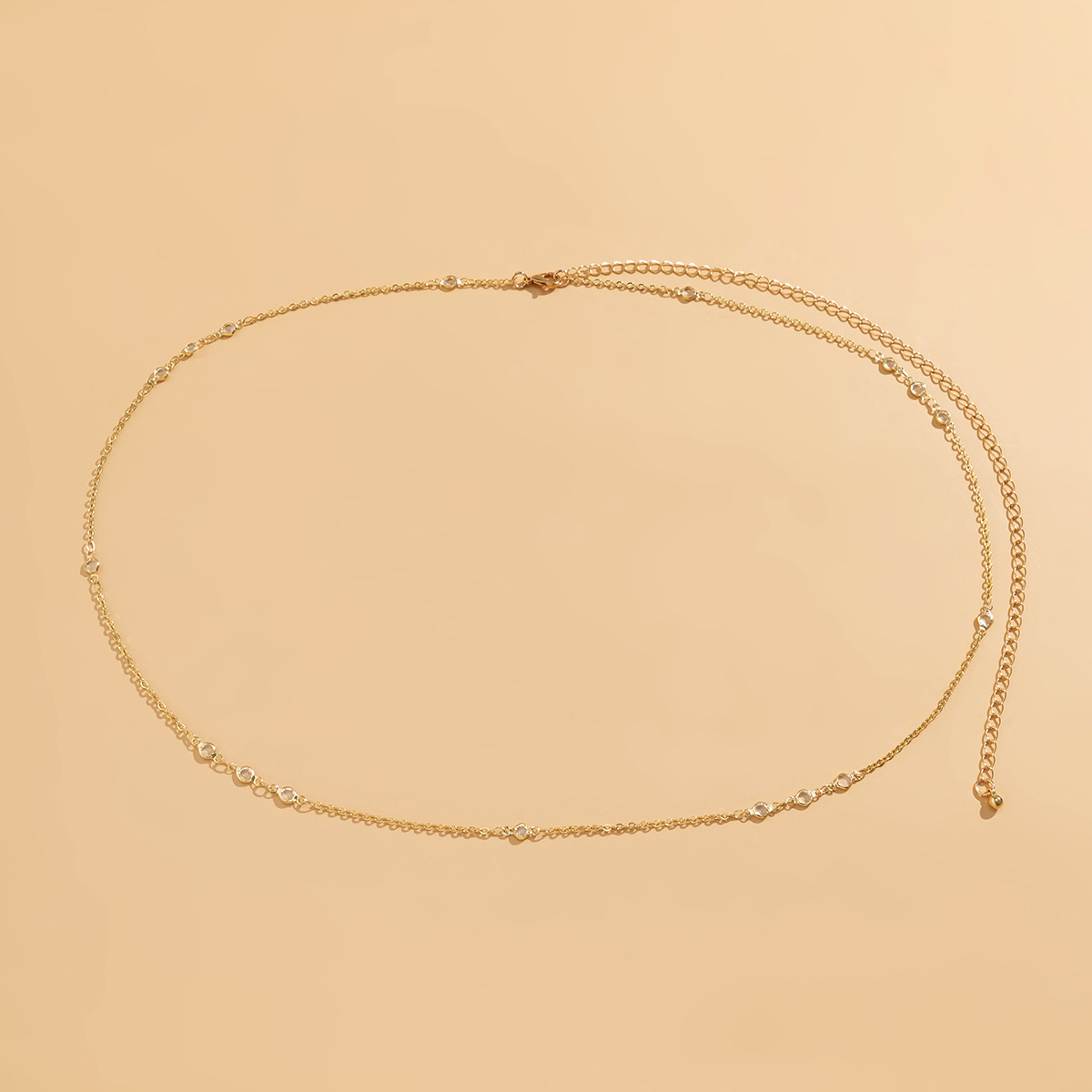 Fashion Simple Geometric Crystal-like Belt Womenu0027s Waist Chain