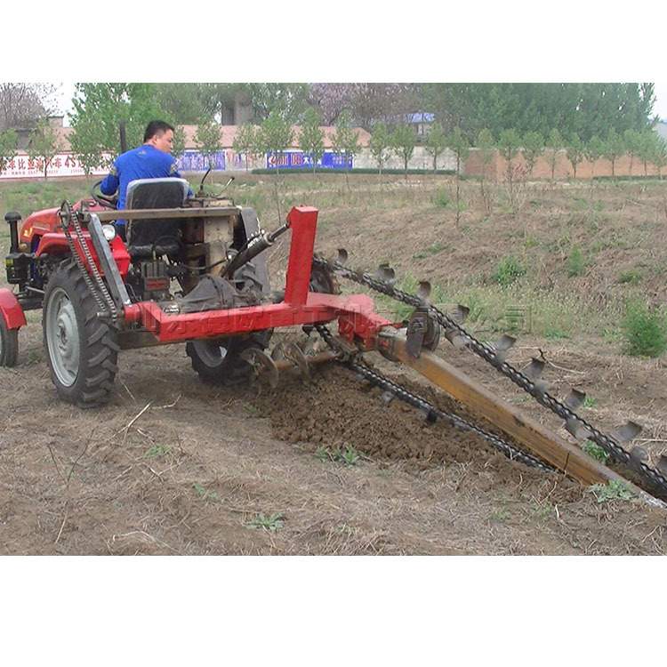 果园开沟机深沟管道开槽机 农用工程挖沟 小型链条开沟机
