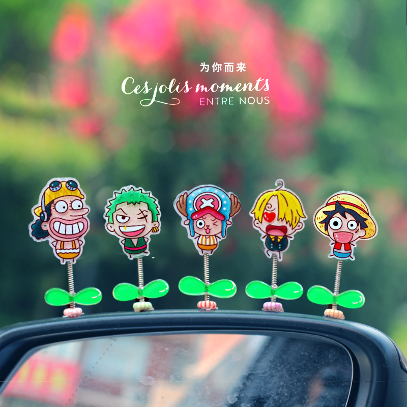 [Explosión] 2023 nuevas decoraciones pequeñas, accesorios interiores de automóviles, decoración de automóviles, sacudiendo la cabeza, adornos Luffy Anime One Piece