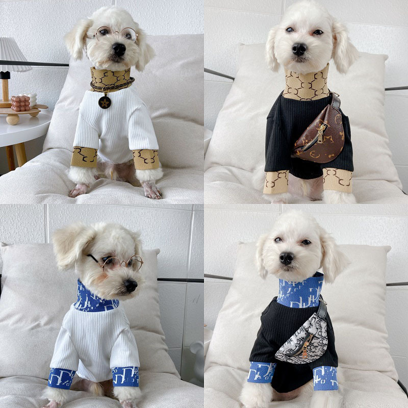 Dog Clothes Base Shirt Spring and Autumn Clothes Fashion Brand High Neck Underwear Small Dog Teddy Schnery Pet Clothes