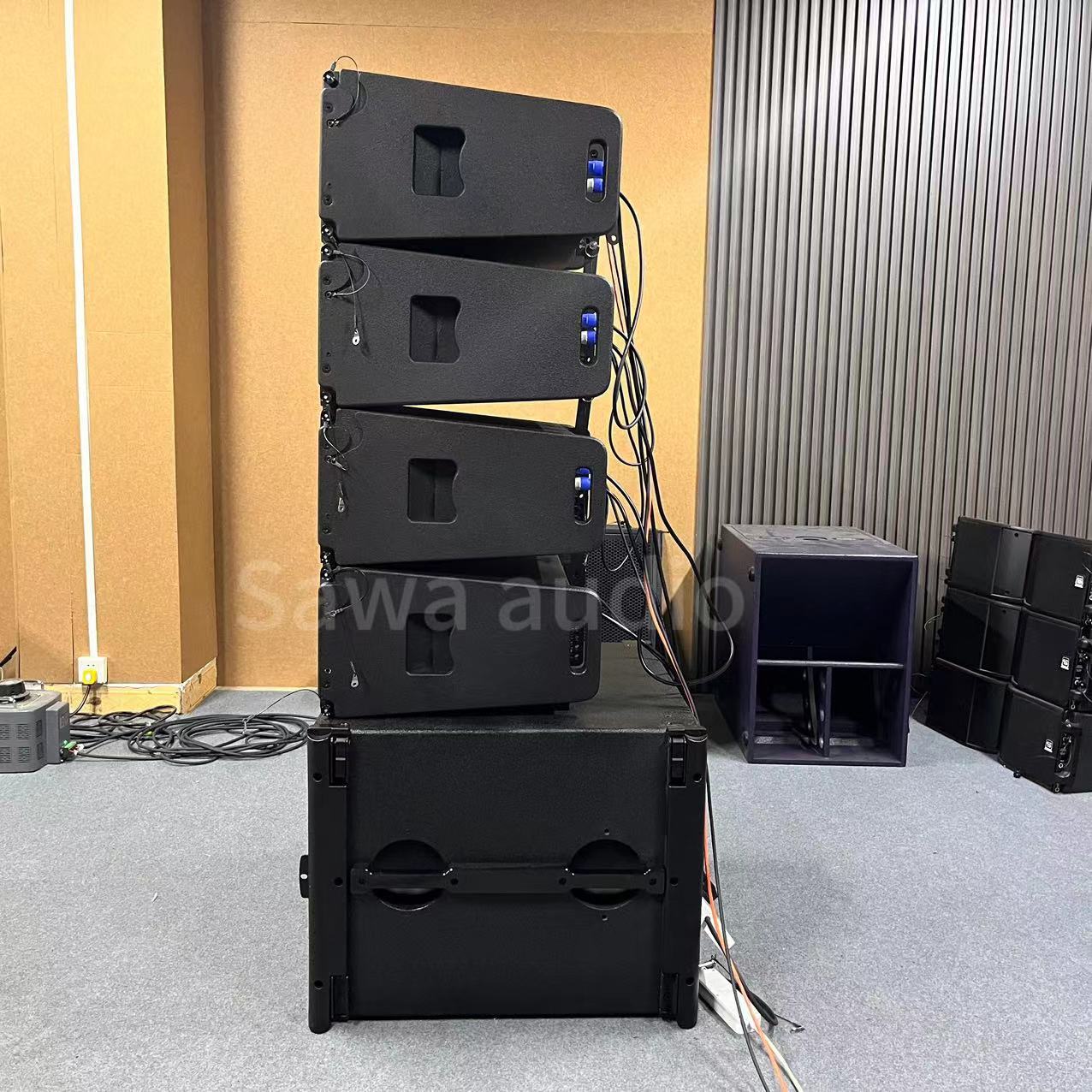 Audio de matriz de línea de frecuencia completa dual de 10 pulgadas Concierto profesional al aire libre Altavoz de escenario de barra de conferencia de audio de alta potencia