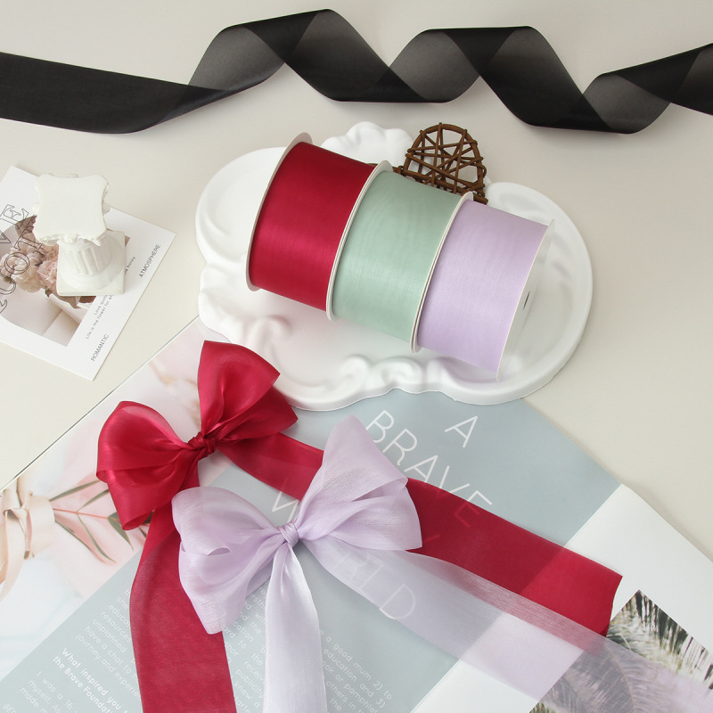 20 Yards of Silk Milk Ribbon, Translucent Organza Ribbon, Flower Gift Packaging, Bow Hair Accessories, Sewing Materials