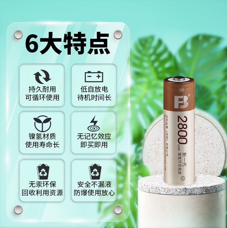 Fengbiao Rechargeable Battery 2800 Mah Set No. 5 No. 7 Rechargeable Ccd Godox Flash Microphone Battery