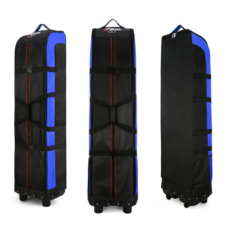 Túi hàng không golf PGM hai lớp đáy cứng có bánh xe, kích thước 141x38.5x31.5 cm — HKB010 đen và cam (Phiên bản bình thường), HKB010 đen xanh (phiên bản bình thường), HKB010 Đen Bạc (phiên bản thường), HKB010 tất cả màu đen (phiên bản bình thường)