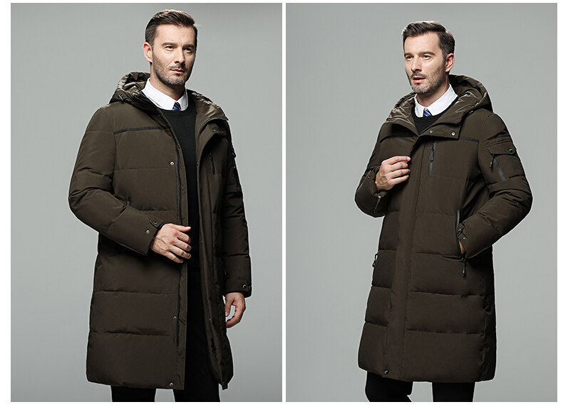 Piumino con cappuccio ispessito per nuovo prodotto invernale per cappotto da uomo di media lunghezza in piumino d'anatra bianco caldo_voghion.com