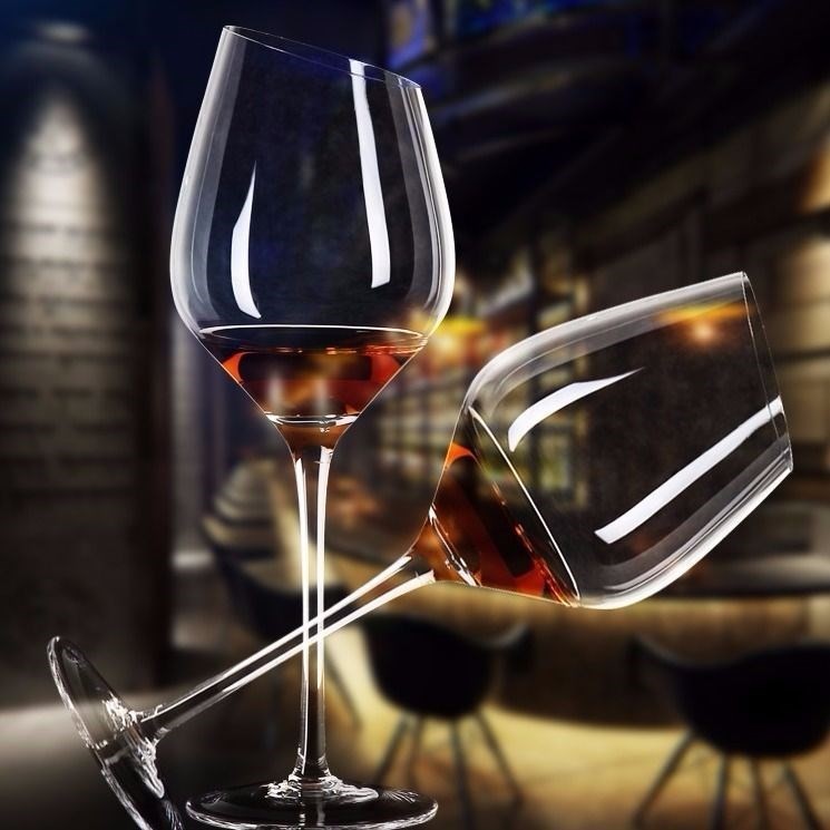 Tazas de vino de cristal de nuez, tazas de champán, tazas de vino de borgoña europeas, tazas de restaurantes, tazas de pies altos