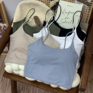Solid color silk tube top, comfortable elastic bra top, base underwear, top with cups, lifting effect, slim fit, beautiful back
