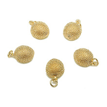 黄铜珐琅迷你仿水果吊坠镀18K金榴莲耳饰项链饰品DIY吊坠-RGP5324