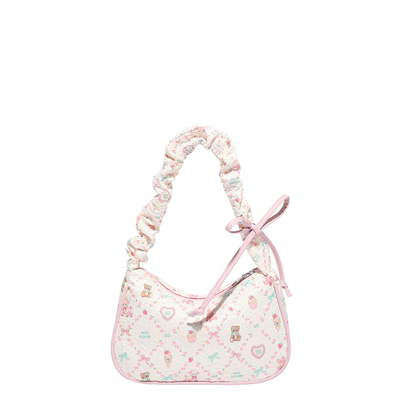 Bolsos lindos bajo las axilas bolsas de palo 2025 nuevos dulces muñecas de dibujos animados bolsas de hombro multifuncional bolsas de estudiantes casuales