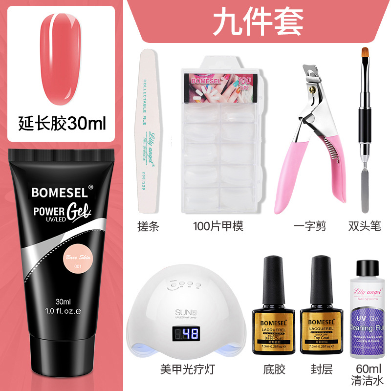 15ml uñas arte extensión pegamento traje molde de uñas cepillo de doble cabeza arte de uñas traje de pegamento de extensión de cristal esmalte de uñas traje de pegamento