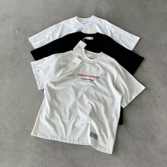 Nature Minimalismオリジナルロゴアルファベットスポーツロゴカップルカジュアル丸首半袖tシャツ潮
