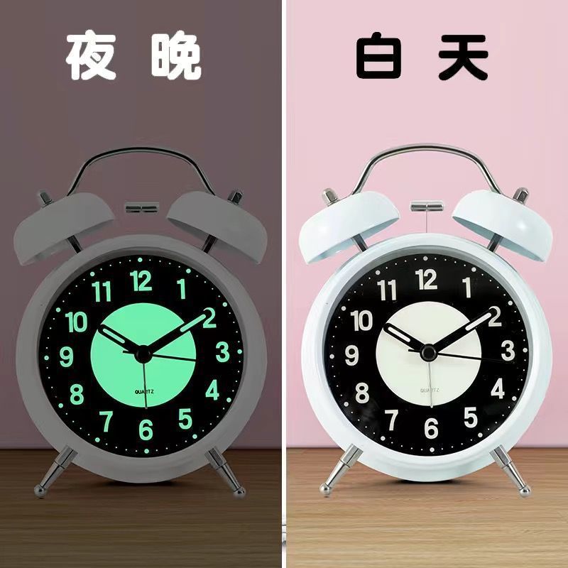 学生向けの特大チャイム目覚まし時計、大音量の金属製のインターネット有名人の寝室のミュート充電式チャイム|undefined