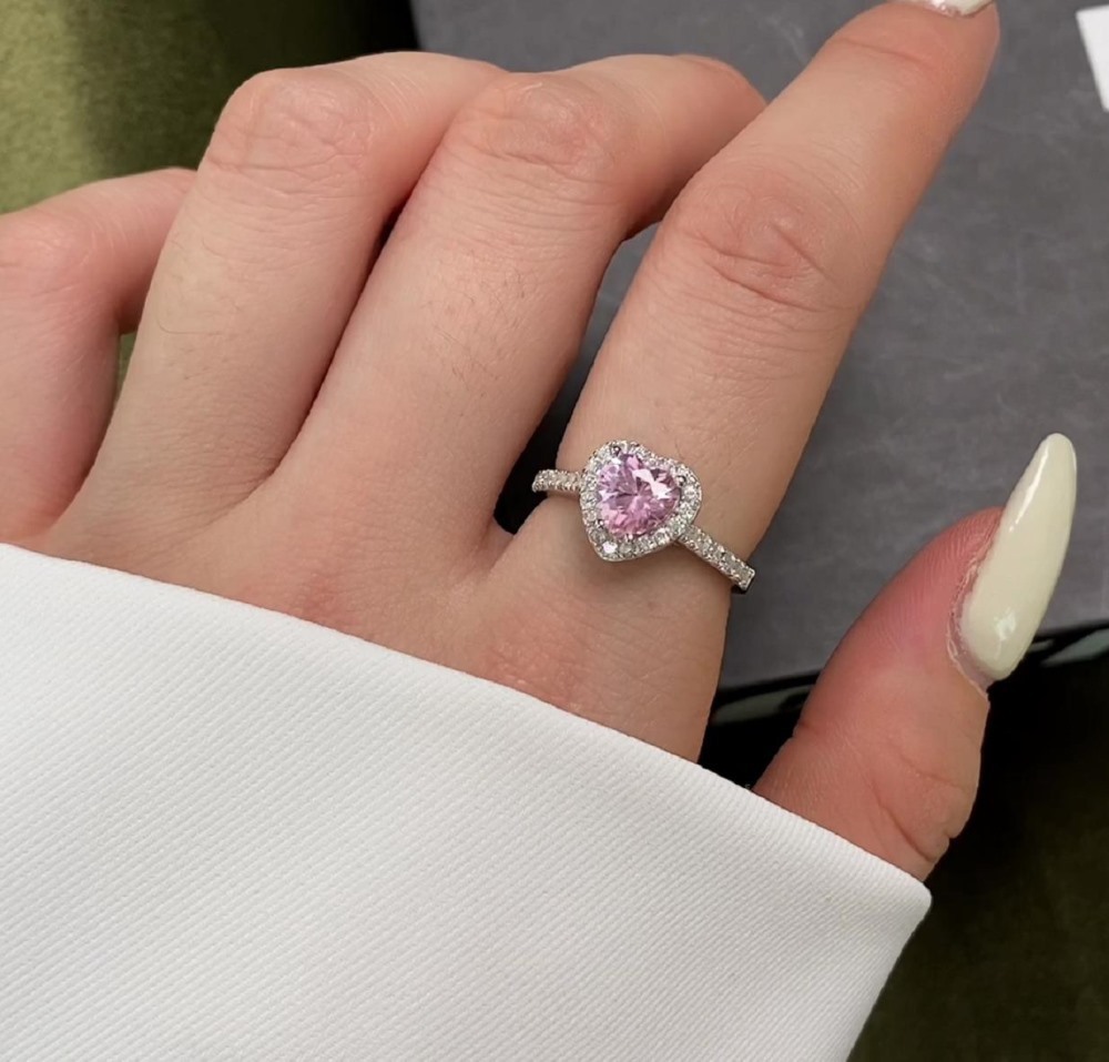 3g Weight Zircon Inlay Material Rings Classification 5, 9 Ring Size 1 Piece Quantity Daily Occasion 925 Sterling Silver Material Heart Shape Pattern 2025 Spring and Summer Season Women's Gender Plating Design Sweet Style 925 Sterling Silver Zircon Heart Shape Rings 925 Sterling Silver Rings 31