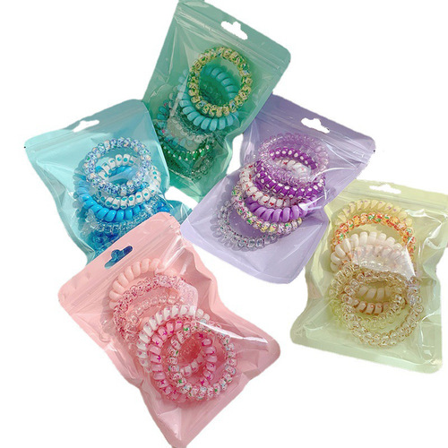 Candy collection!  Sweet girl gradient color phone ring hair rope headband seamless hair tie hair ring does not hurt hair accessories