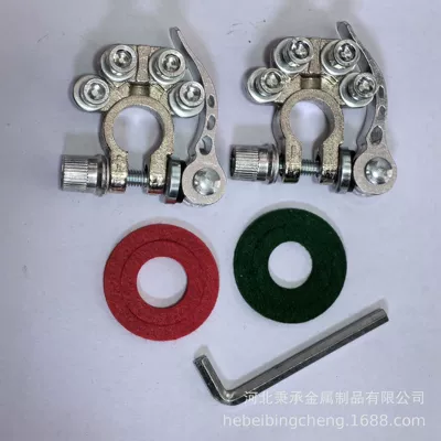 Factory Direct supply battery Chuck modification battery connector wiring terminal pure copper battery Chuck brass tin-plated Chuck (Power supply, ignition system accessories) - four-head-brass-tinned-205g