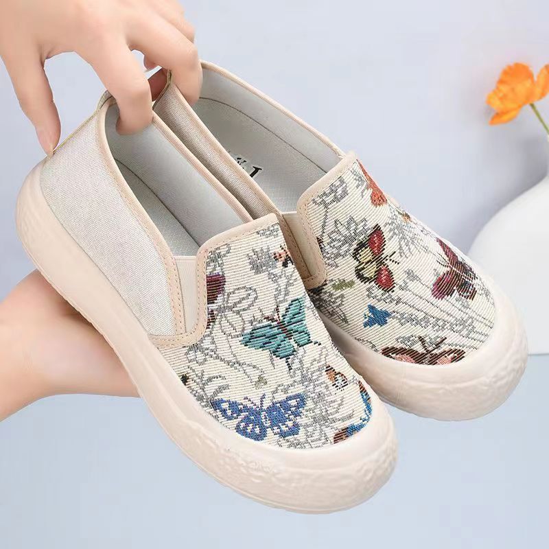 2024 New Canvas Shoes Loafers Lazy Slip-on Breathable Comfortable Fashion All-match Casual Canvas Women's Shoes