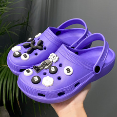 Summer New Cartoon Cute Low-Heel Hole Shoes for Outdoor, Nurse Casual Couple Breathable Rounded Style Versatile Cool Slippers