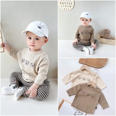 Ins infant and toddler clothing 2024 spring new Korean-style unisex baby long-sleeved base shirt cartoon cute trendy top