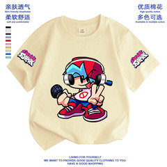 Friday Funk Night Pure Cotton Versatile Short Sleeve Unisex Children's New Bottom Shirt Summer Middle School Students Simple T-Shirt