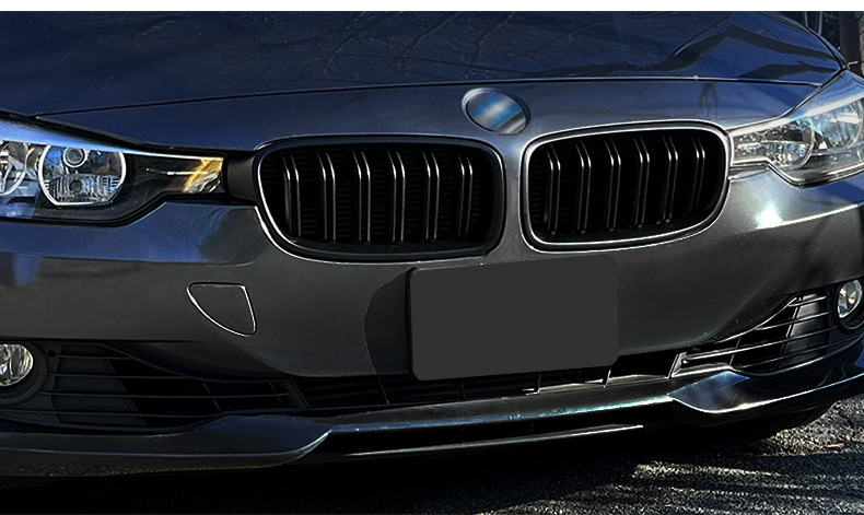 Suitable for 12-19 Bmw 3 Series F30 Glossy Black Grille Modification, Glossy Black 3 Series Double Line Grille F35 Double Bar Grille