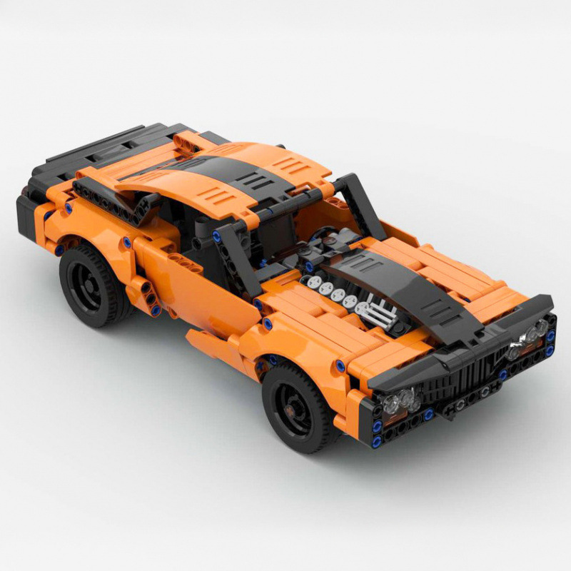 Cross-border MOC Building Blocks 38227-V10 Muscle Car Super Racing Small Particle Model Compatible with Lego 8-frame Car