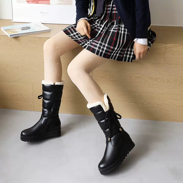 Winter high boots with zipper, 2021 years, plus size