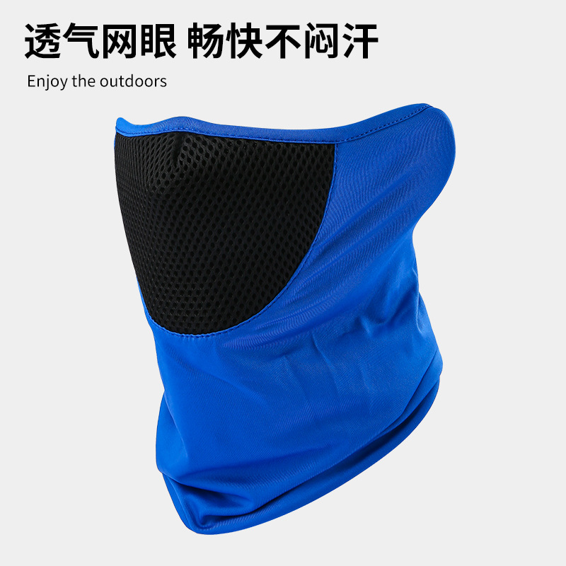 Máscara solar de ciclismo para hombres, máscara de cuello de hielo transpirable, máscara UV de verano, turbante de ciclismo fresco