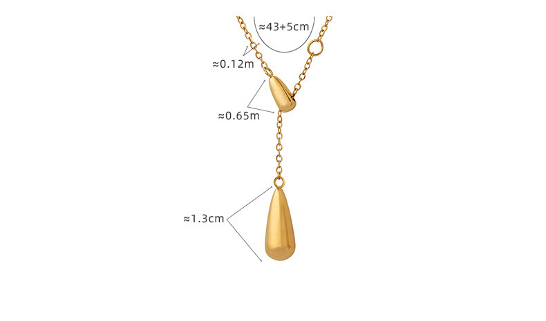 Fashion Water Droplets Titanium Steel Plating Pendant Necklace 1 Piece display picture 1