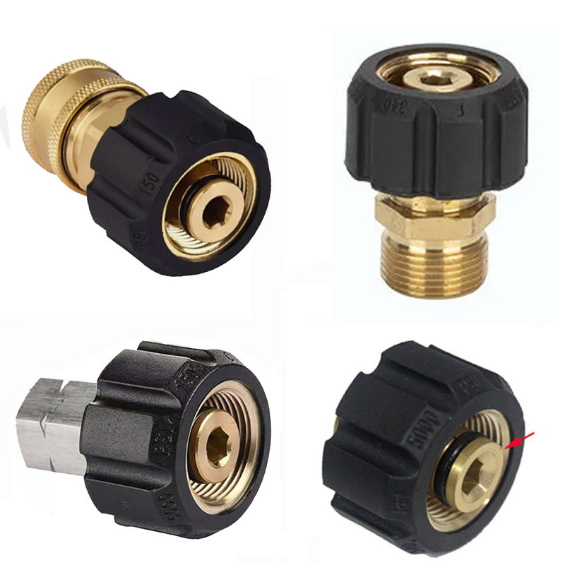 M22出水口转换接头高压清洗机水管水枪3/8活接对接延长花园工具