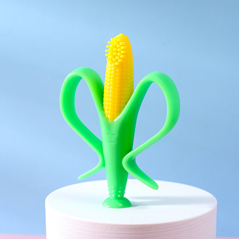 Molde de silicona para bebés, período de dentición para bebés, juguetes molares calmantes para bebés, cepillo de dientes para bebés, varilla molar dos en uno