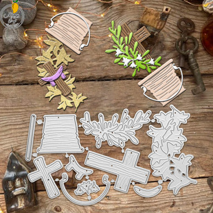 Cross-Border Exclusive Original Cutting Die for Journal Decoration with Cross Pattern, Handmade Paper Art Embossing Carbon Steel Die