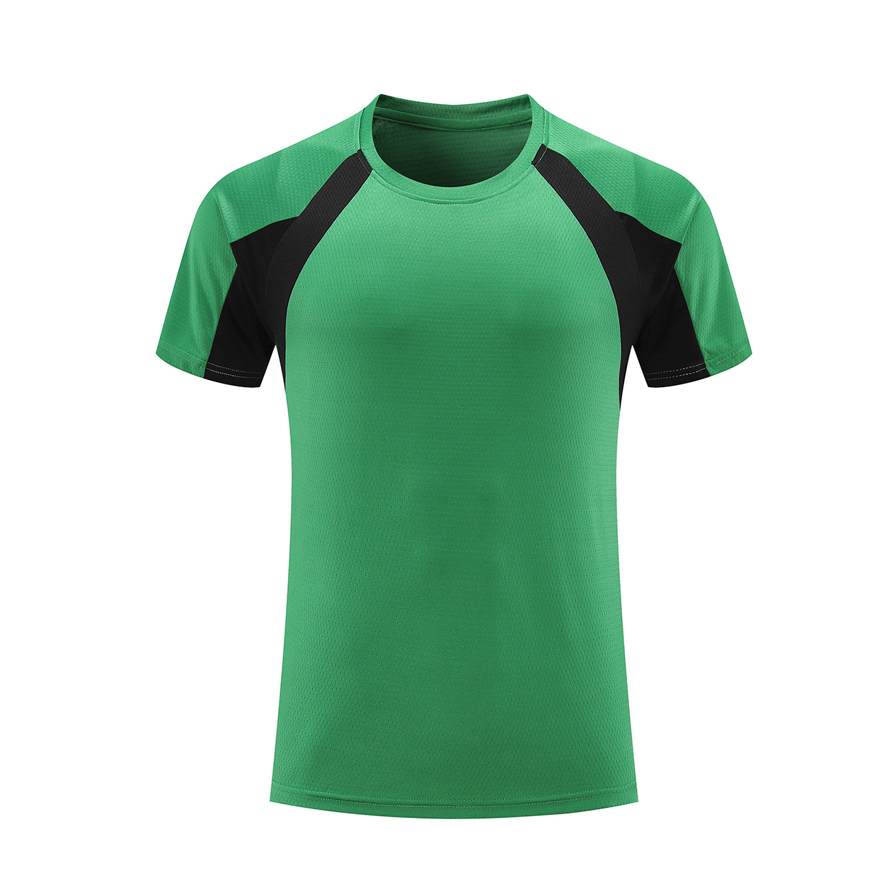 Hombre deportivo ocio mangas cortas T gran agujero de ventilación color combinado ropa de trabajo de secado rápido impresión logotipo camiseta ropa deportiva fitness