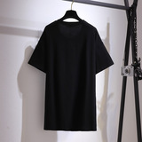 胖妹妹设计感小众t恤裙韩版宽松显瘦连衣裙2025夏季新款大码女装，女装大码女装，变形策服饰