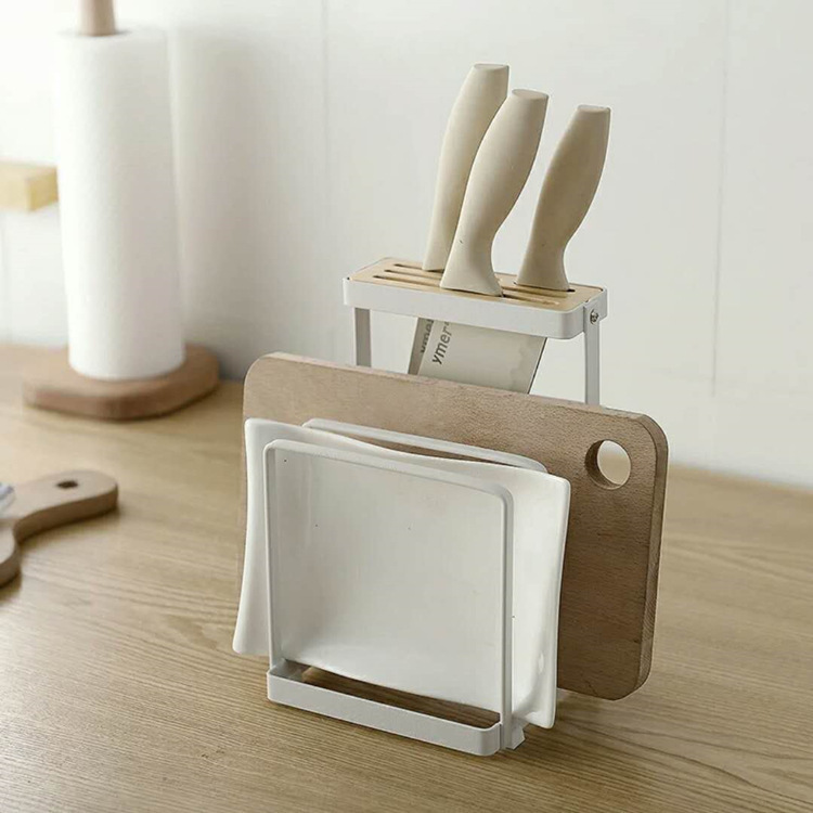 Japanese-style Iron Cutter Holder Tool Holder Multi-functional Cutter Holder Tool Holder Storage Rack Cutting Board Chopping Board Pot Cover Storage Rack