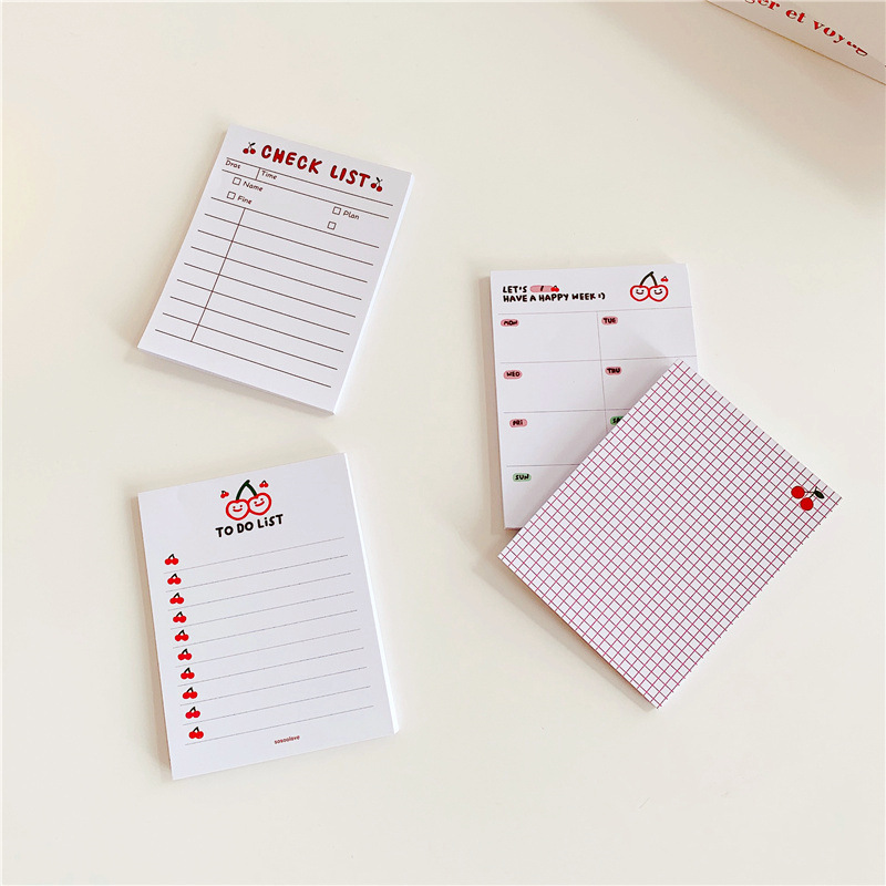 36g Weight Sticky Note Stationery Type 1 Piece Quantity Class, Graduation, Lectures Occasion Cherry Pattern Casual, Elegant, Sweet Style 1 Piece Cherry Class Graduation Lectures Paper Casual Elegant Sweet Sticky Note 1