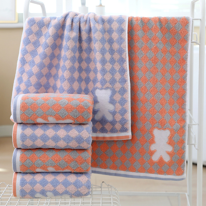 New pure cotton towel pretreatment high-grade jacquard soft face towel bear lovers custom cotton towel