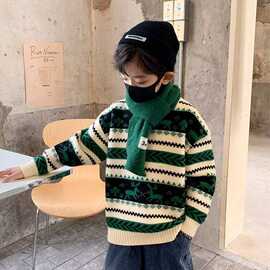 儿童装男童冬装毛衣2026新款中大童秋冬款男孩冬季加厚洋气线衣潮