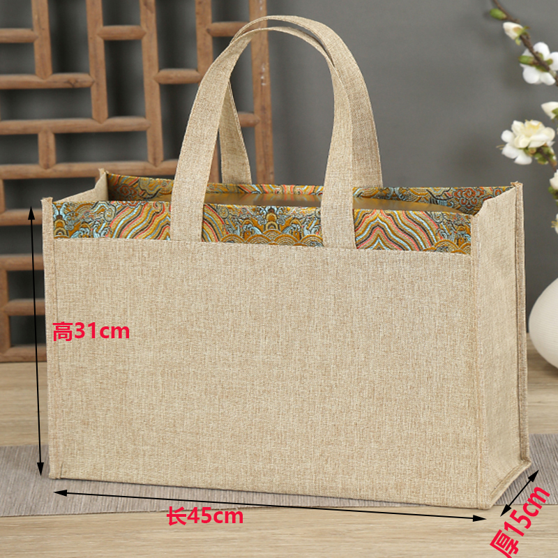 살구 길이 45 높이 31 옆 폭 15cm 트리밍 실크 가방