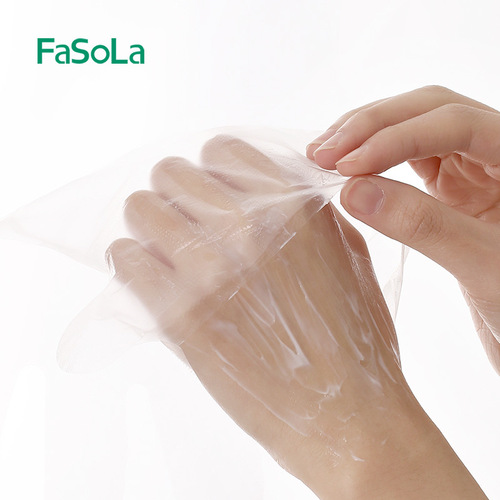 FaSoLa disposable gloves plastic transparent food thickened catering lobster film beauty protective household hand mask