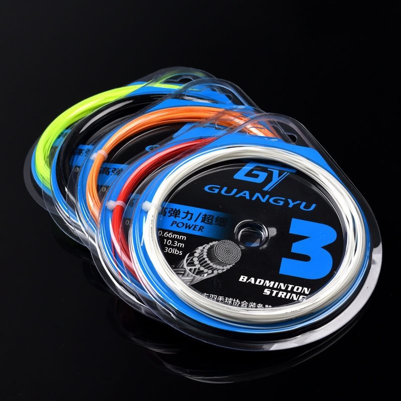 Badminton String with High Elasticity, Durable and Crisp Sound N66 Offensive Type Can Pull 30 Pounds Guangyu Gy3 Red Black