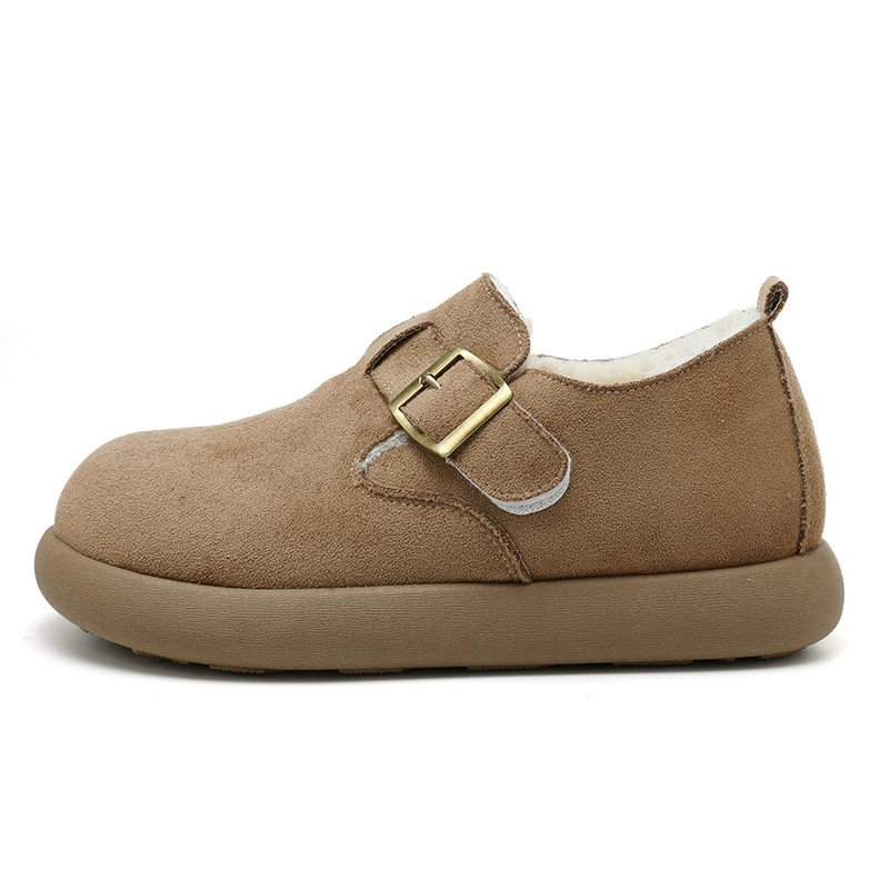 Плюшевые ботинки Birkenstock женские 2025 год, все включено, ботинки из бархата, маленькая картофельная форма, зимние мокасины на slip-on, ленивые шапки, хлопковые обувь